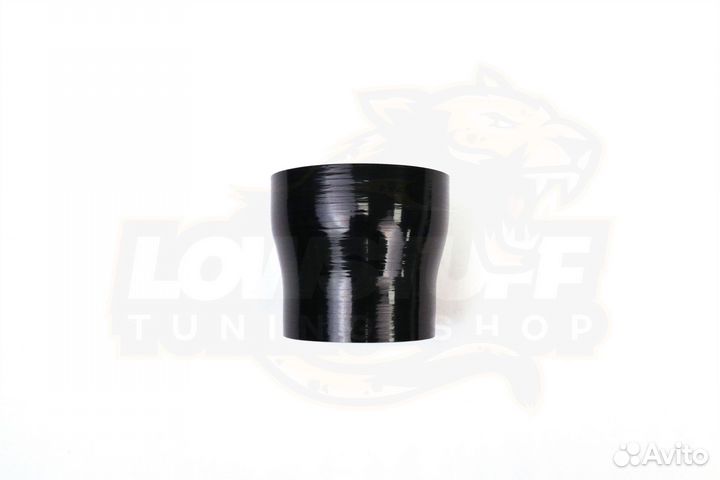Патрубок силиконовый прямой 70 мм в 63 мм длина 76 мм стенка 5мм черный