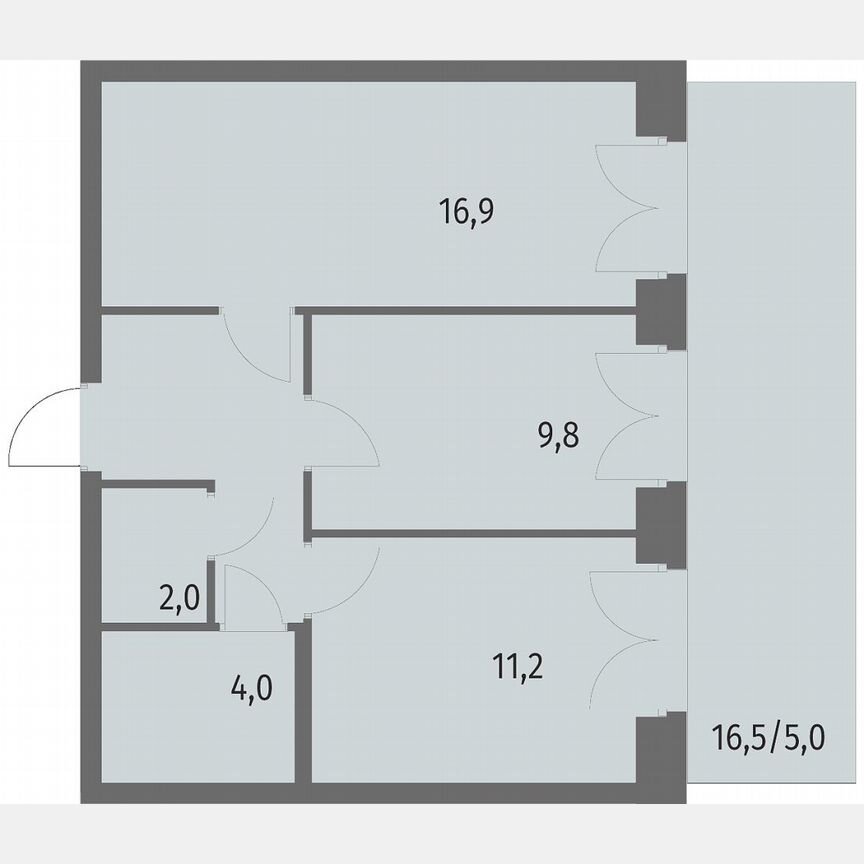 2-к. квартира, 55,6 м², 1/9 эт.