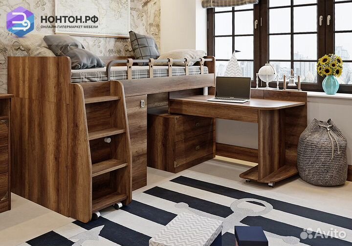 Кровать комбинированная Навигатор дуб каньон