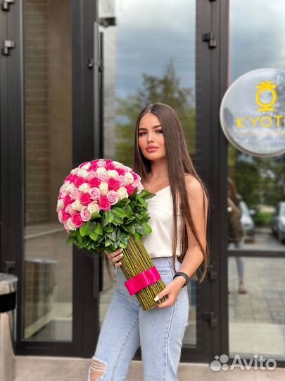 Большой букет роз цветы 101, 125 мыльные