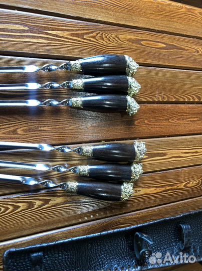 Шампура львы в кожаном чехле