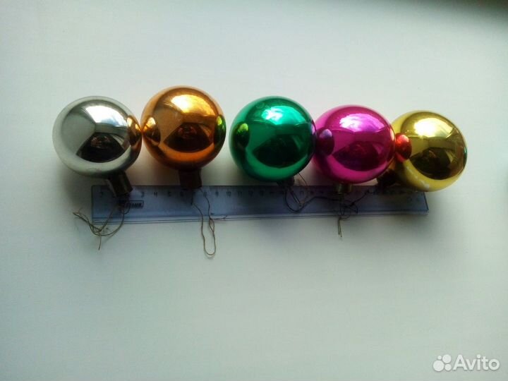 5 шт Елочные шары кон.1940х - нач 1950х СССР