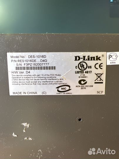D-link des-1016d, неуправляемый коммутатор