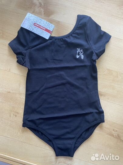 Черный новый гимнастический купальник