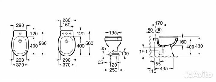 Биде напольное Roca Carmen