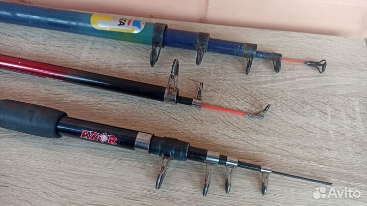 Удилища телескопические, 3 штуки