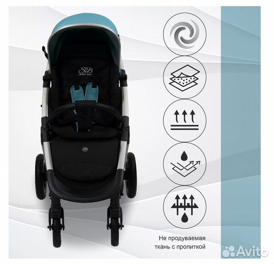 Прогулочная коляска Sweet Baby Suburban Light Blue