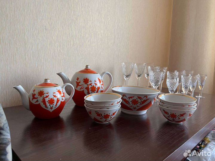 Сервиз чайный восточный чайник с пиалами