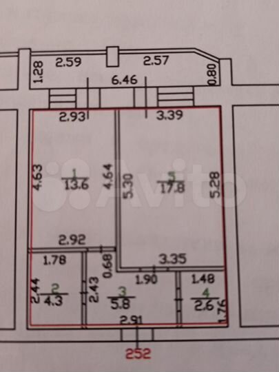 1-к. квартира, 44 м², 7/9 эт.