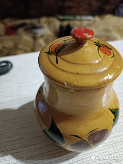 Горшочки керамические, деревянный и стаканы