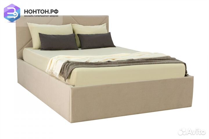 Кровать Лима 1.4 м бежевая