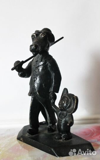 Крокодил Гена и Чебурашка статуэтка металл СССР