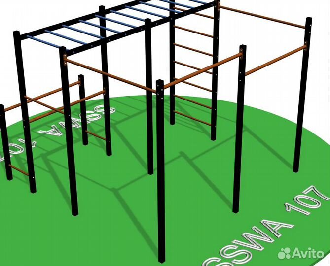 Уличный турник брусья рукоход