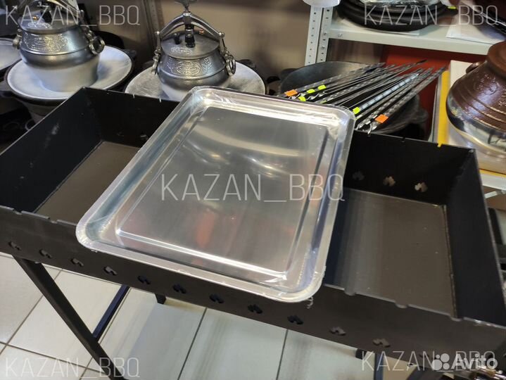 Поднос из нержавеющей стали прямоугольный