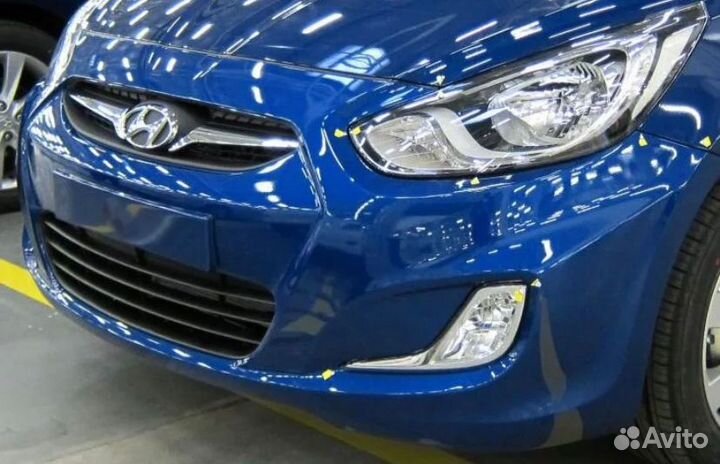 Бампер передний крашенный в цвет Hyundai Solaris