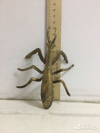 Насекомое богомол большой бронза