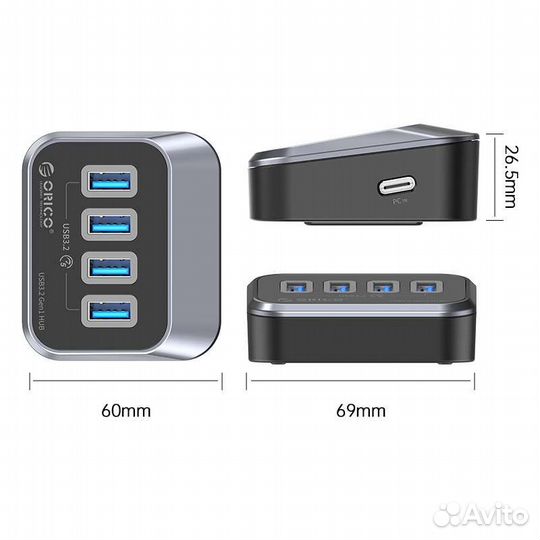 4-port usb3.2 hub orico