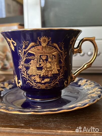 Пара чашек с блюдцами китайский фарфор