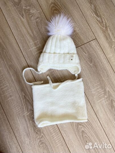 Шапка зимняя на девочку со снудом