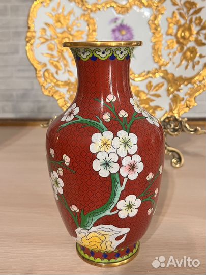 Ваза китай клуазоне