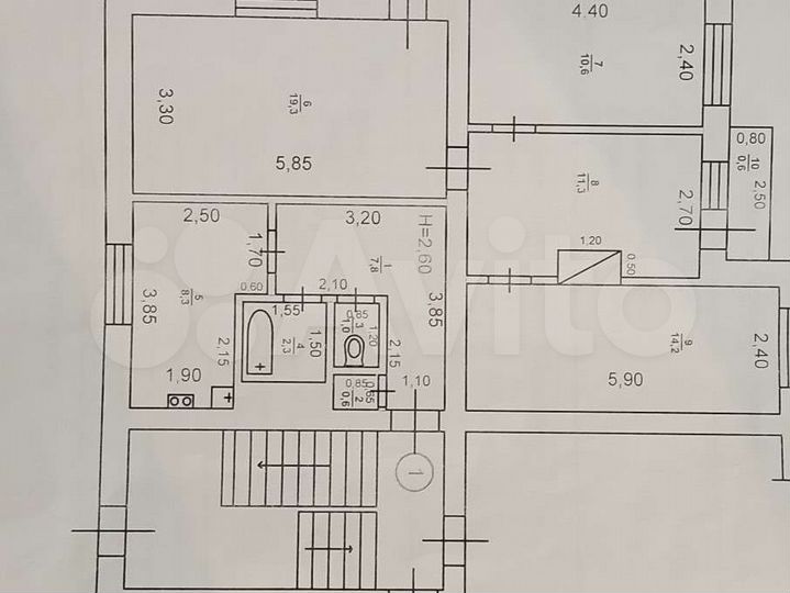 4-к. квартира, 75,4 м², 1/3 эт.