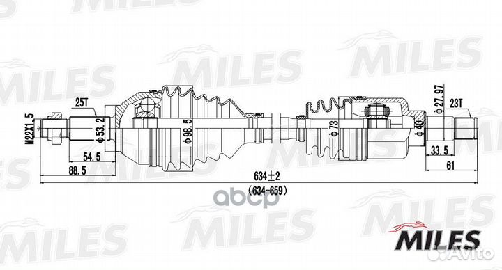 Привод в сборе ford focus 1.4-1.8 98-04 лев