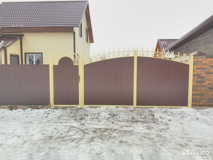 Ворота распашные для дачи