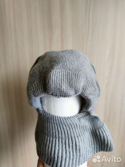 Шапка-шлем для новорожденных 42-44 зима