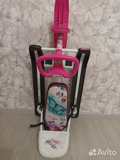 Детский снегокат со спинкой