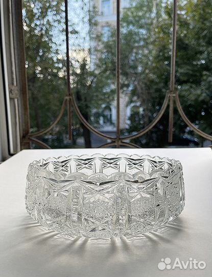 Конфетница, салатница 80-е годы. Хрусталь