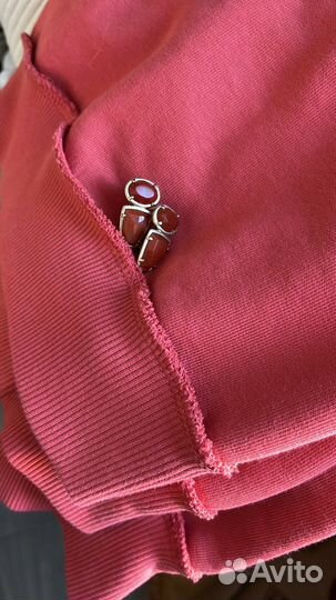 Monet, винтаж, серьги и кольцо красный камень