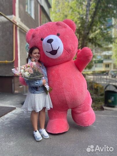 Поздравление розовый медвежонок Барни