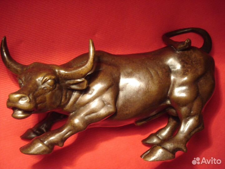 Бронзовый Бык Большой Денежный Бронза 21см США
