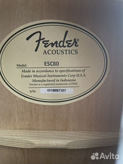 Акустическая гитара fender ESC80