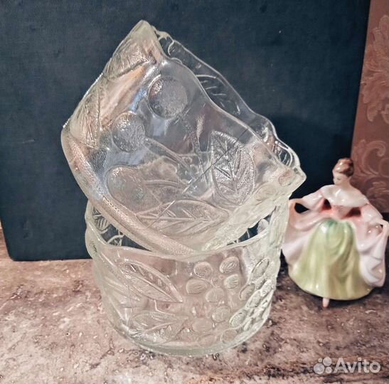 Ваза 1950-е конфетница стекло