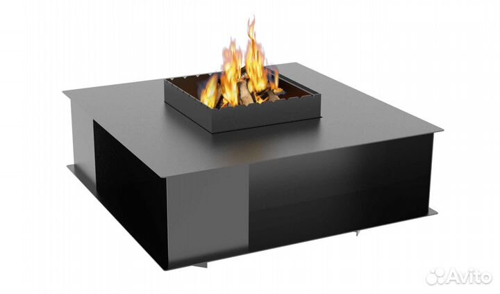 Дизайнерский очаг-мангал квадратный