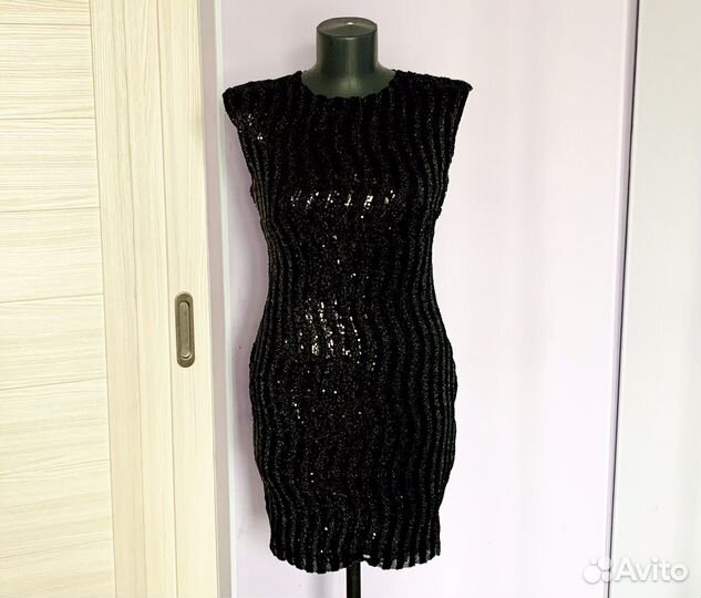 Платье вечернее с пайетками чёрное