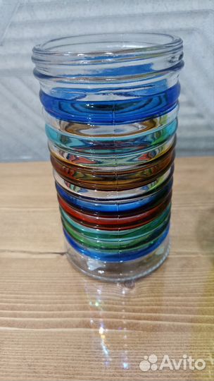 Стаканы пластик и стекло, высота 12 и 13 см новые