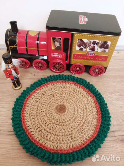 Салфетка новогодняя сервировочная из джута