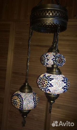 Люстра новая турецкая мозаика освещение 3 плафона