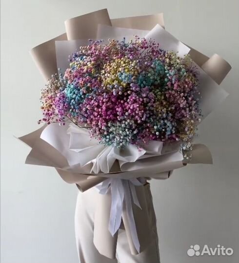 Букеты из Радужной Гипсофилы. Доставка/Самовывоз