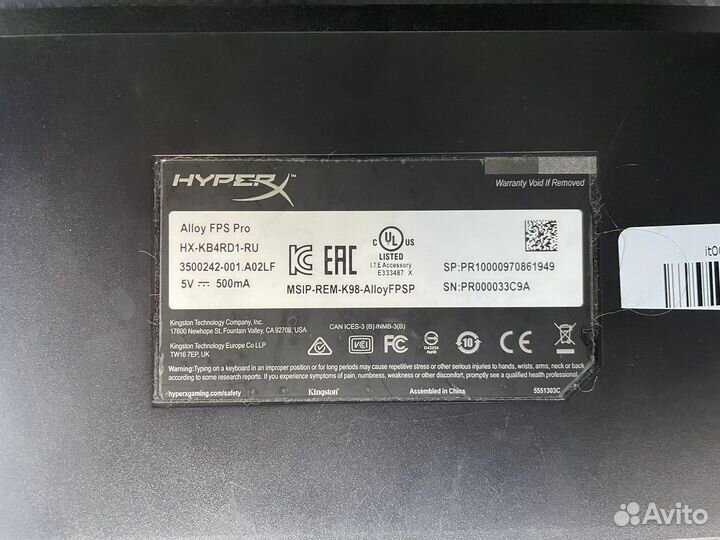 Игровая клавиатура hyperx alloy fps pro