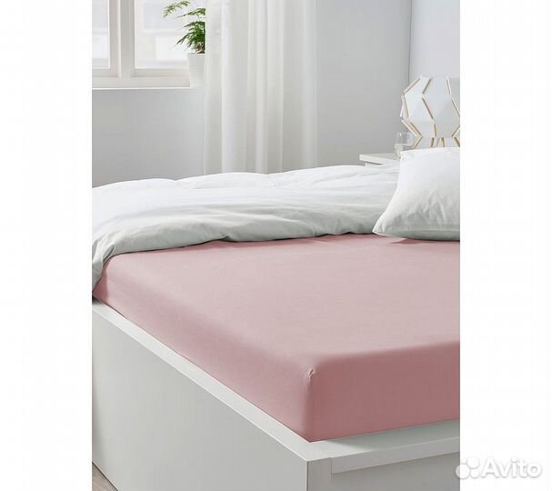 Простынь GoodNight Сатин 160х200х20 Розовый на рез