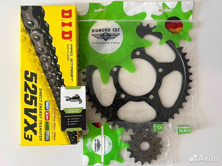 Цепь и звезды на Honda CB600 Hornet 1998-2006