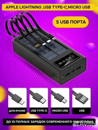 Портативное зарядное устройство 50000 ам