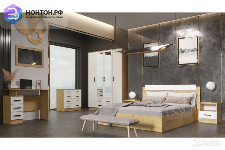 Спальня Эко дуб вотан / белый