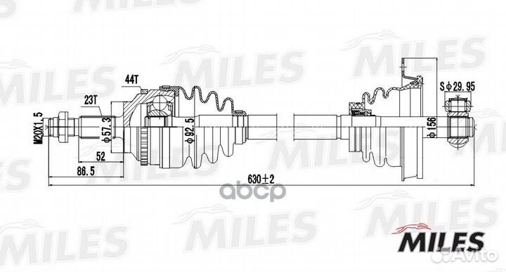 Привод в сборе renault clio II/kangoo 1.5DCI 01