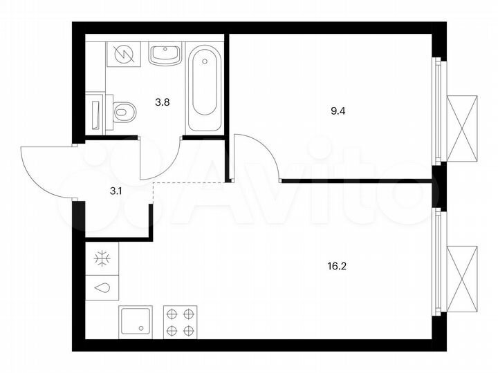 1-к. квартира, 32,5 м², 6/24 эт.