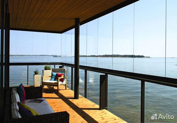 Безрамное остекление террасы, веранды, беседки