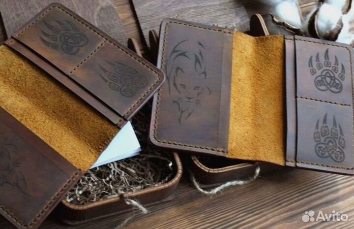 Обложка на паспорт натуральная кожа, подарок врачу